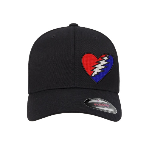 315 Syracuse - grateful dead thunderbolt heart side logo embroidered flexfit hat