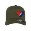 315 Syracuse - grateful dead thunderbolt heart side logo embroidered flexfit hat