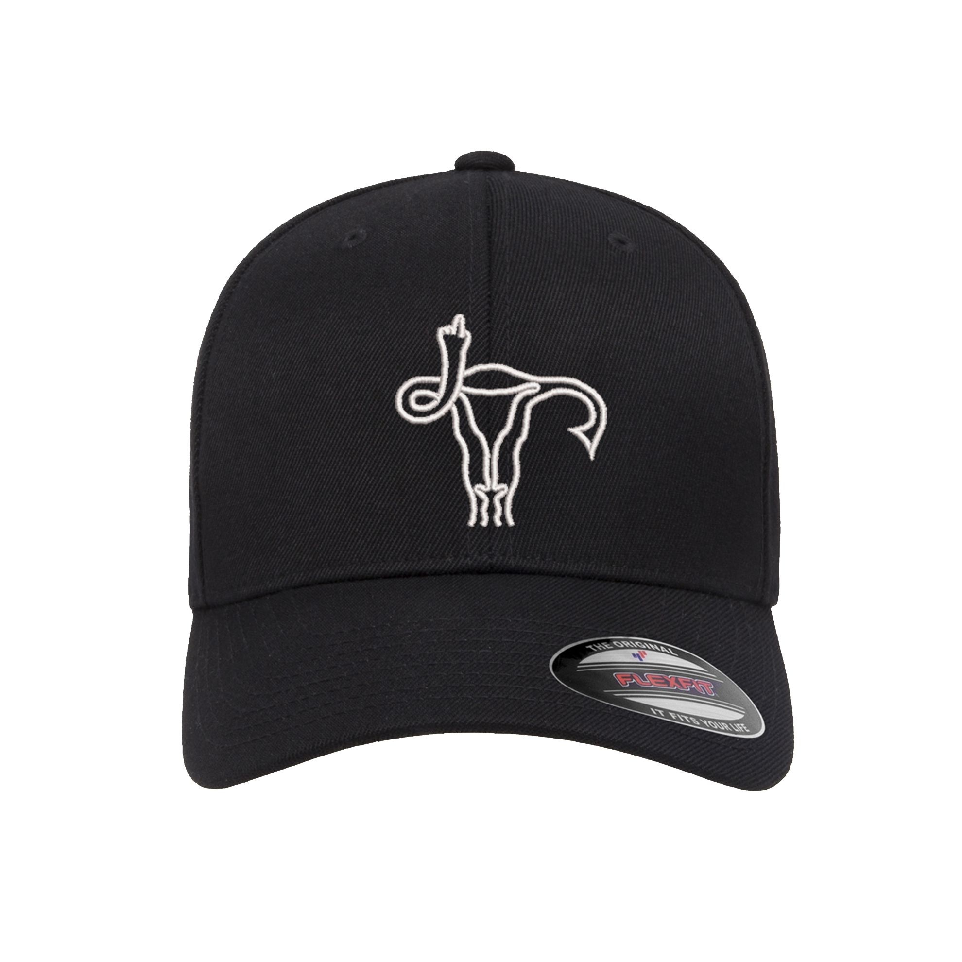 315 Syracuse - uterus middle finger logo embroidered flexfit hat