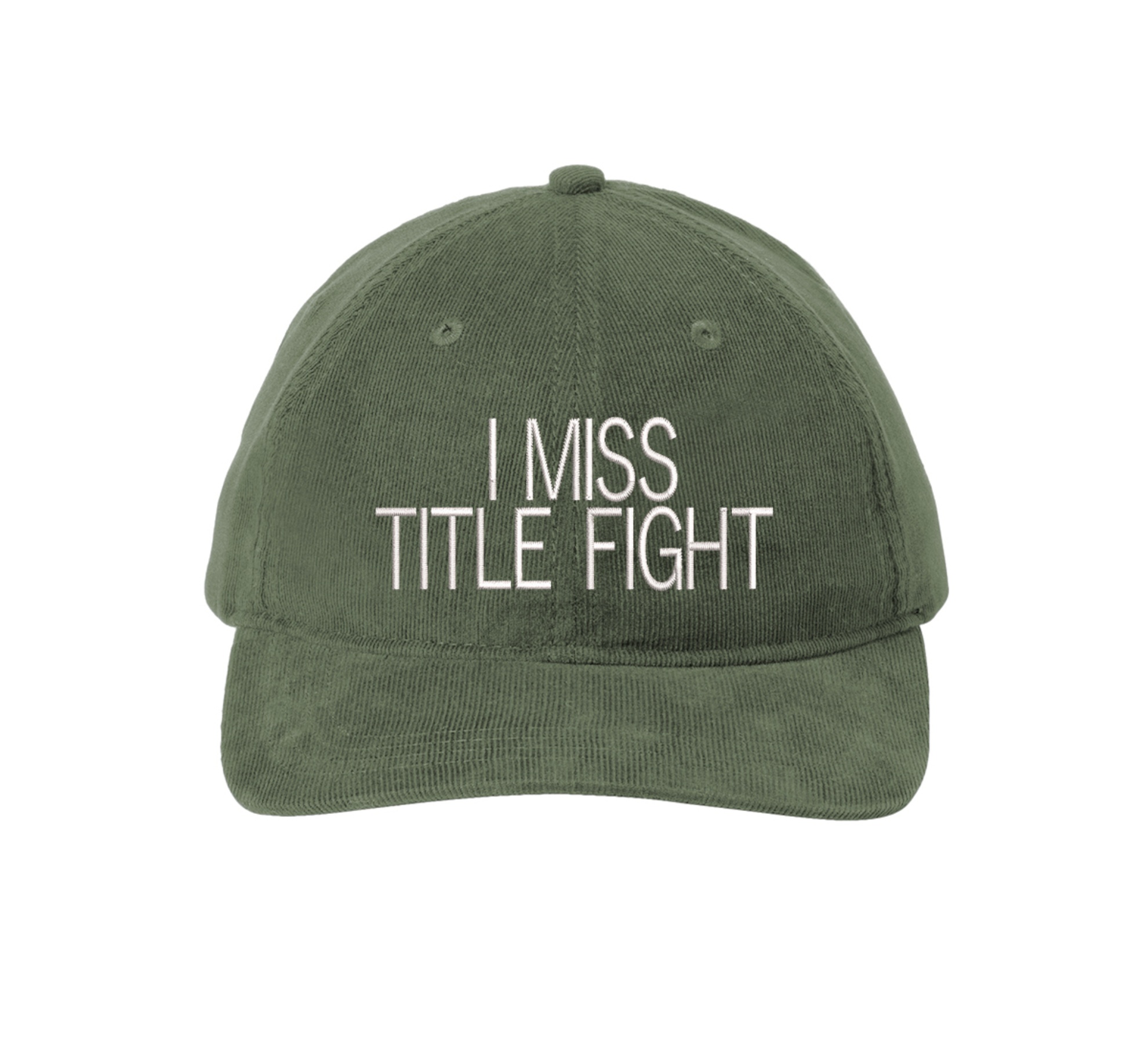 315 Syracuse - i miss title fight embroidered green corduroy hat metal buckle closure